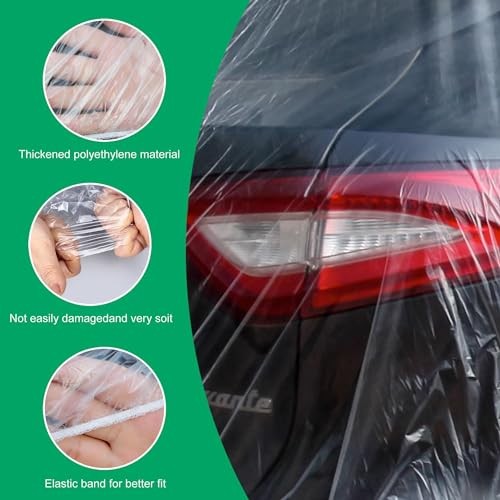 4 Pack Universal Disposable Car Covers - Waterproof Plastic Car Cover L 4Pack