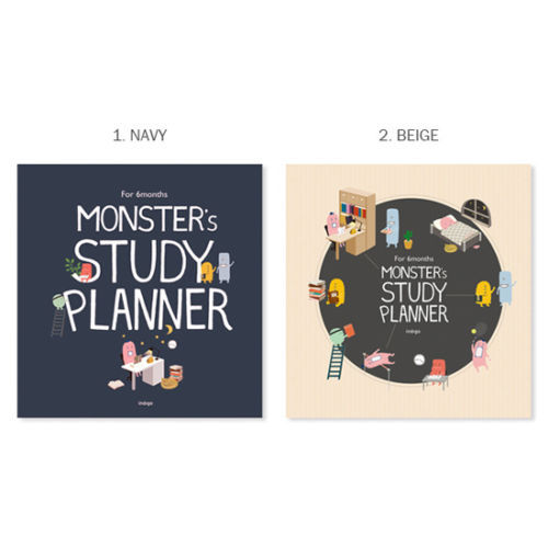 For 6 Months Monster's Study Planner Monthly Weekly Daily Academic Planner