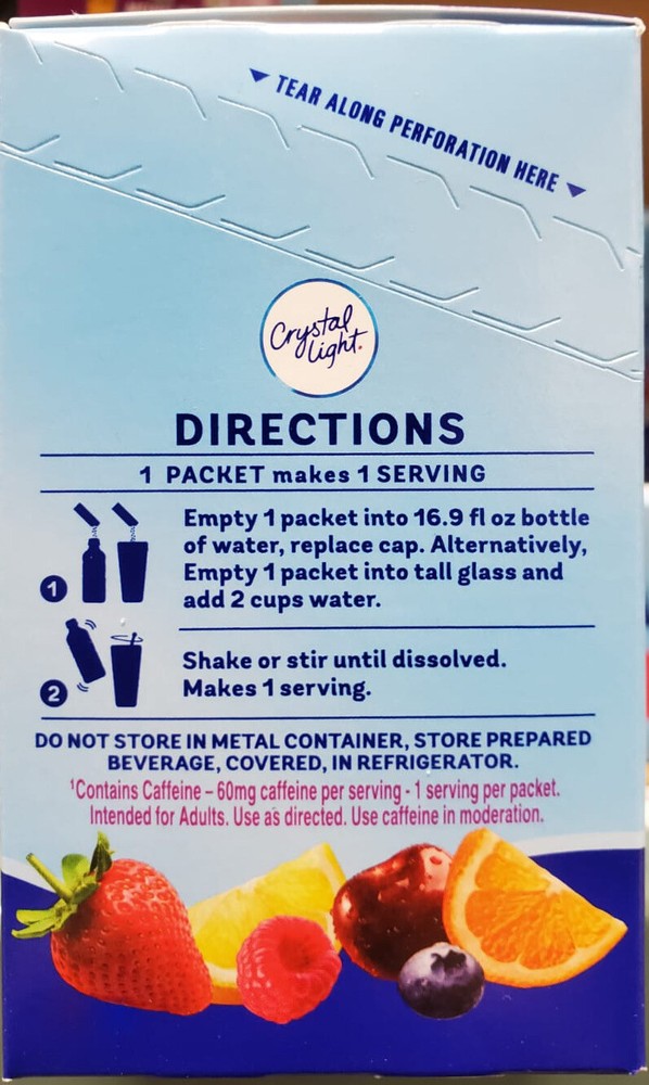 Crystal Light Variety Pack Drink Mix 60 On The Go Packets Assorted Flavors