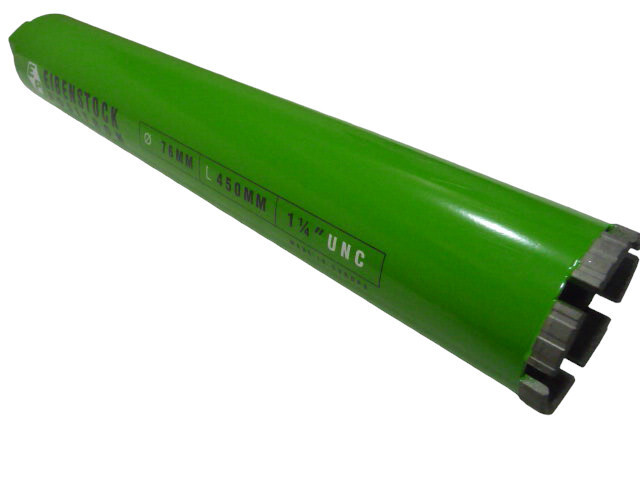 76MM DIAMETER EIBENSTOCK DIAMOND CORE DRILL BIT, 400MM LONG UNC 1-1/4"
