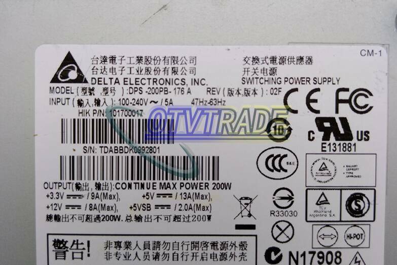 1piece Used Delta Power Supply DPS-200PB-176A