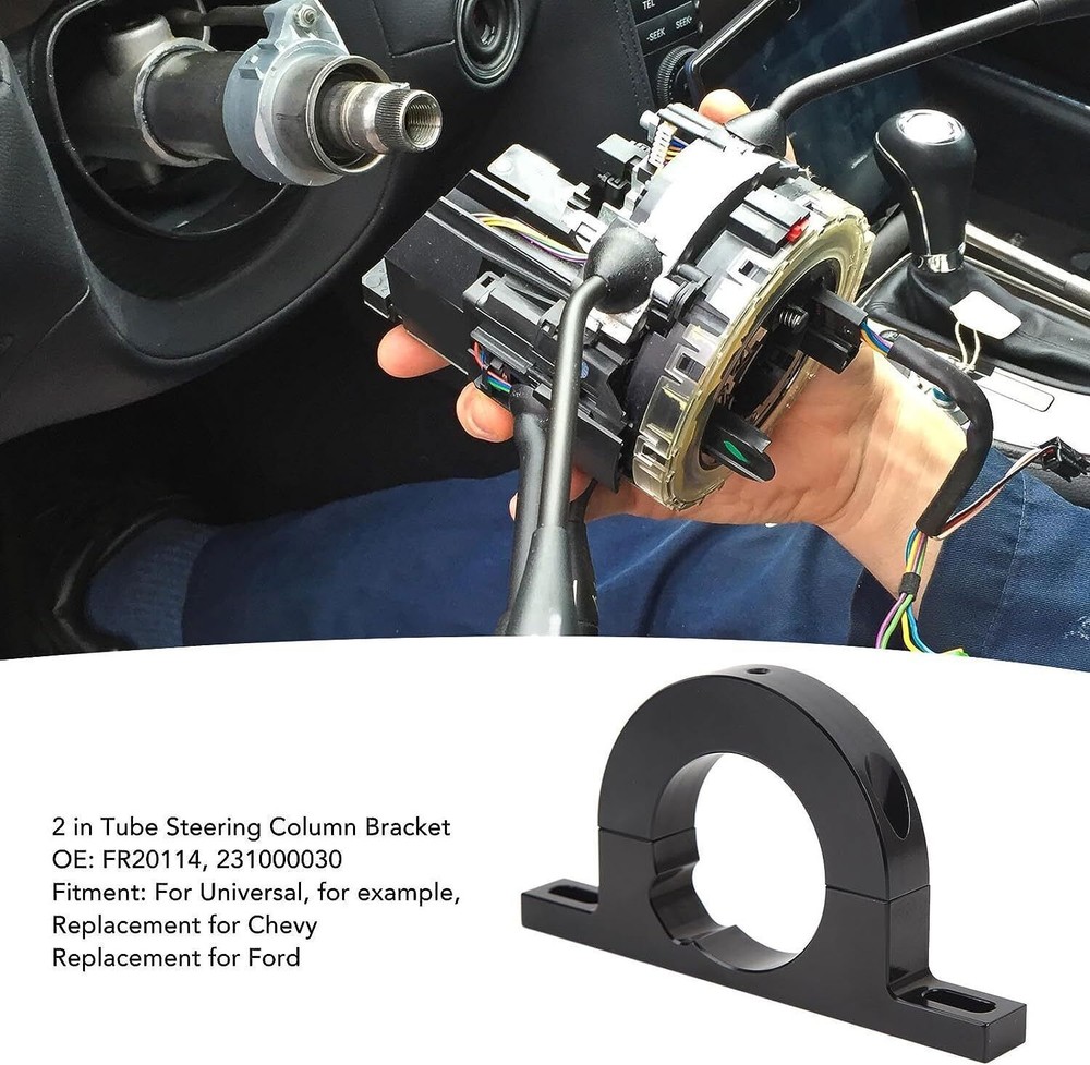 2" Column Billet Steering Column Keyed No Drop Mount for GM Rord Universal Black