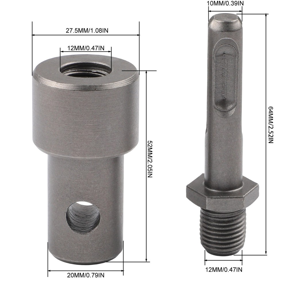 Earth Auger Adapter Tool with 4 Interface Types for Hammer Machine Drill