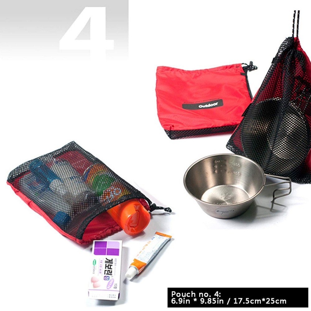 Drawstring Bags Pouch/Ditty Bag/Mesh Stuff Sack Camping Cord Bag Storage 5-in...