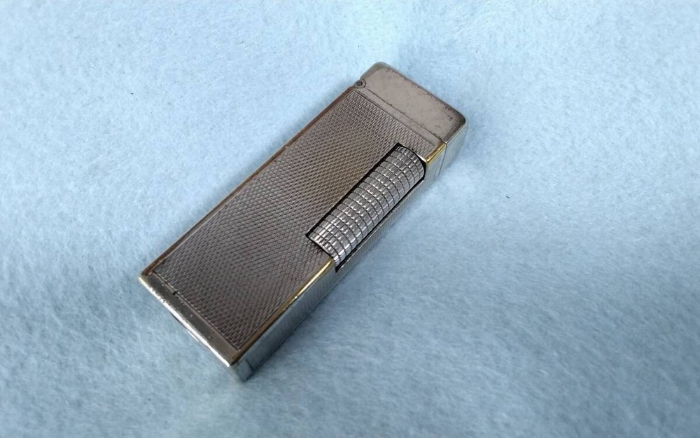 Dunhill Pipe Lighter Silver Barley Early Model Used Working
