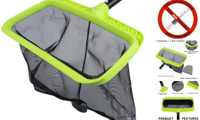Swimming Pool Leaf Skimmer Net,Reinforced Frame Deep Rake Net Plastic Edge