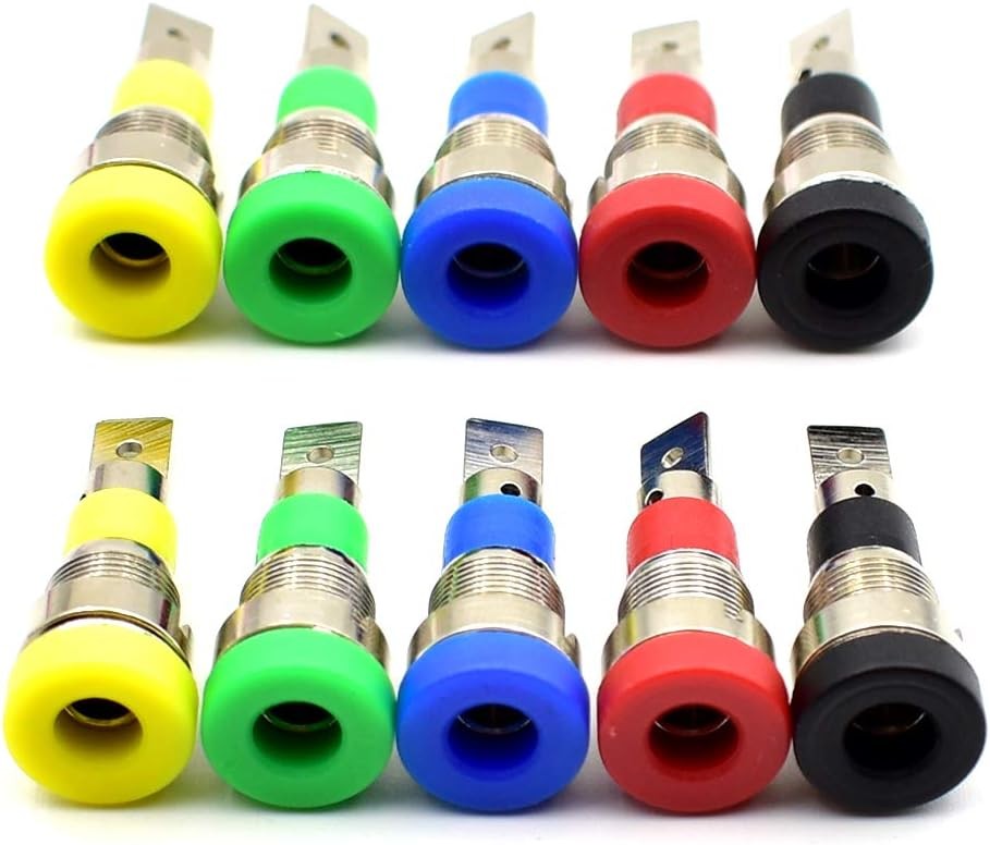 10Pcs 4mm Banana Jack Socket Female Adapter Panel Mount Binding Post for 4mm...