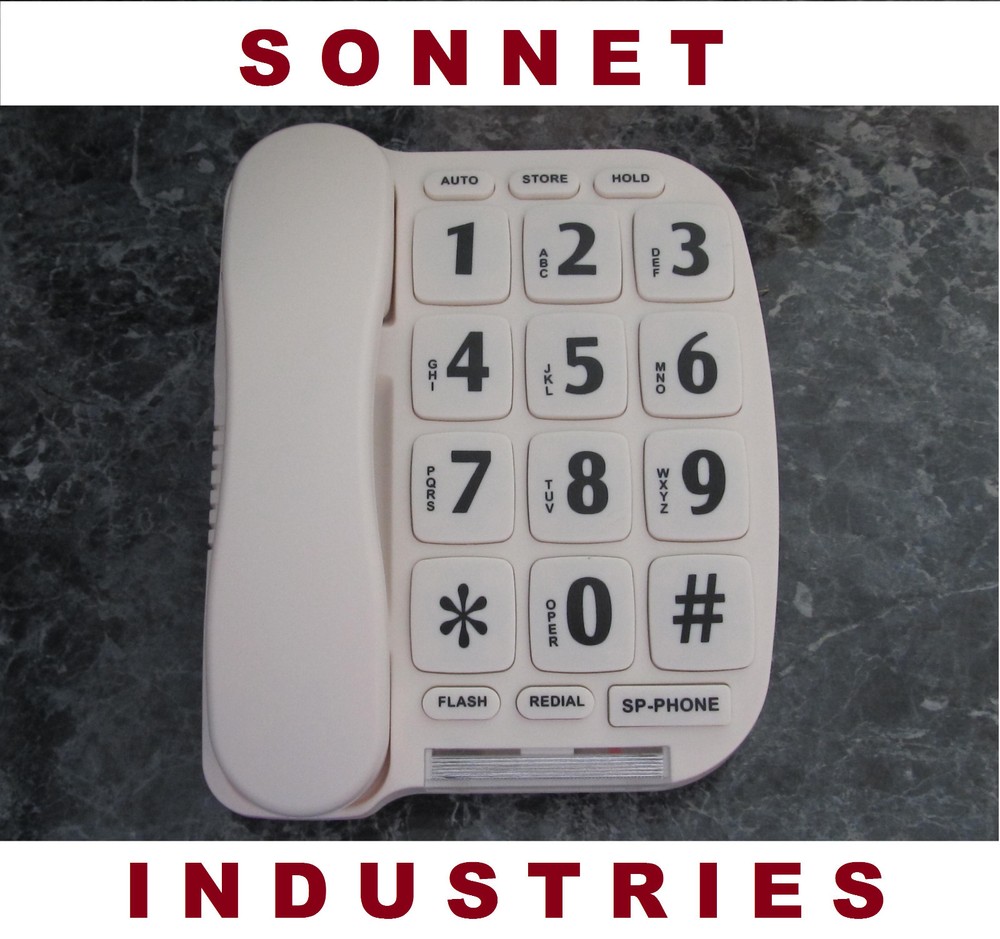 EXTRA LARGE BUTTON TELEPHONE WITH VOICE AMPLIFICATION