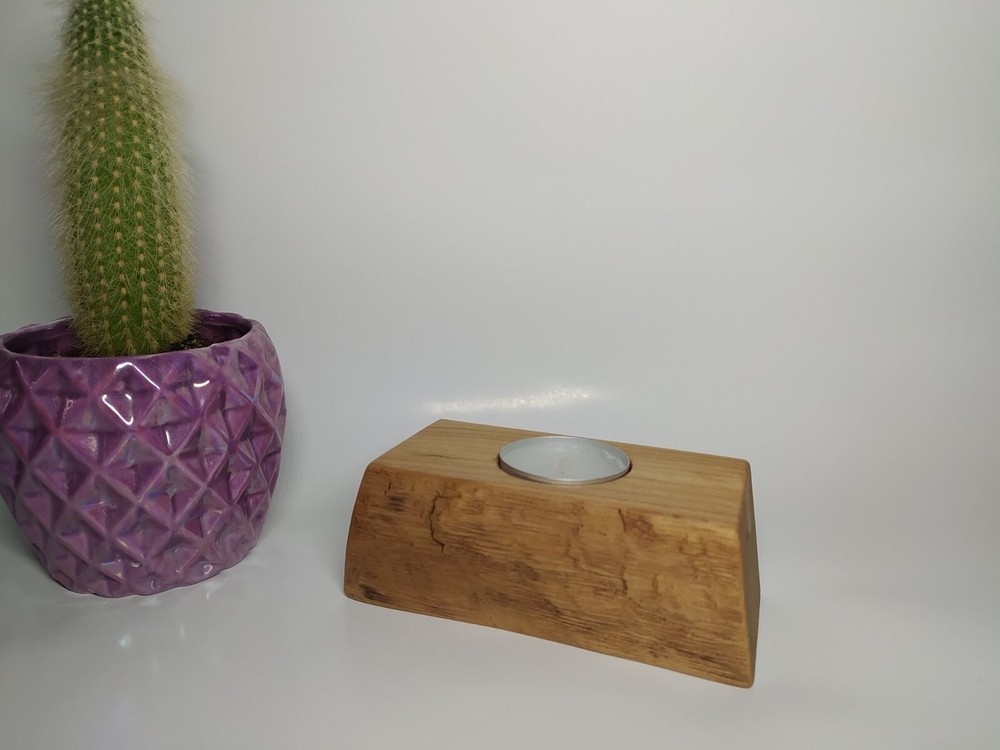 WOODEN CANDLESTICKS WITH CANDLES