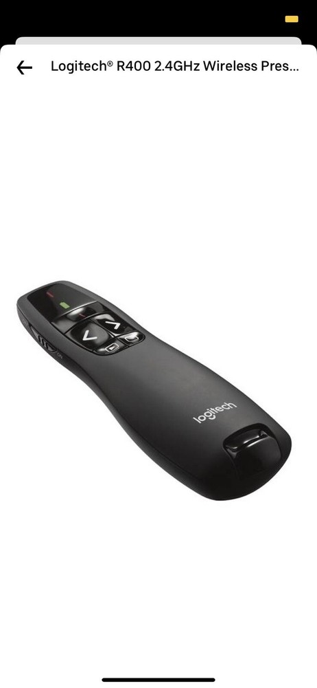 Logitech Wireless Presenter R400, Wireless Presentation Remote Clicker/Laser