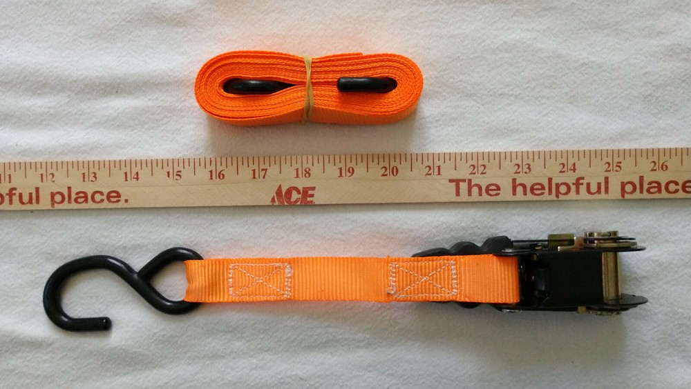 4 Pc 15' Ratchet Tie Down Strap 1" Wide 1500 Lb. Motorcycle Cargo Security