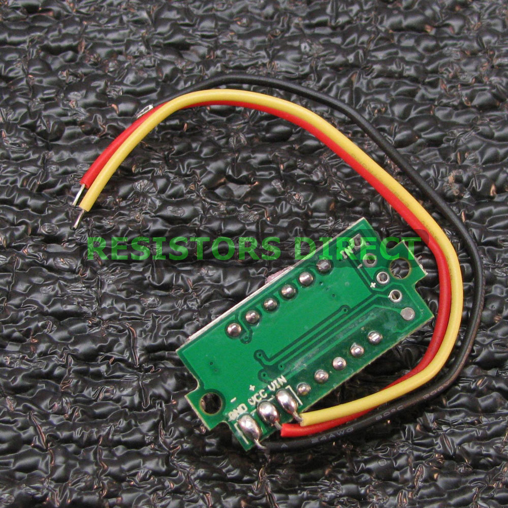 Yellow 0-33V DC Mini Digital Voltage Voltmeter 3 Wire LED Display Variable R02