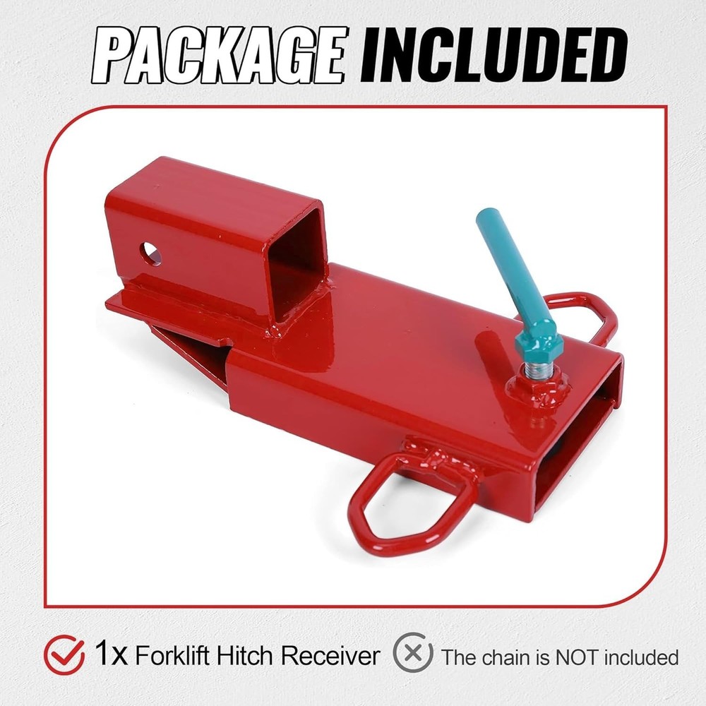 Clamp On Forklift 2" Hitch Receiver Pallet Fork Trailer Towing Adapter