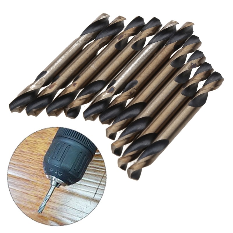 10Pcs 5mm HSS Double Ended Spiral Torsion Drill Tools Drill Set