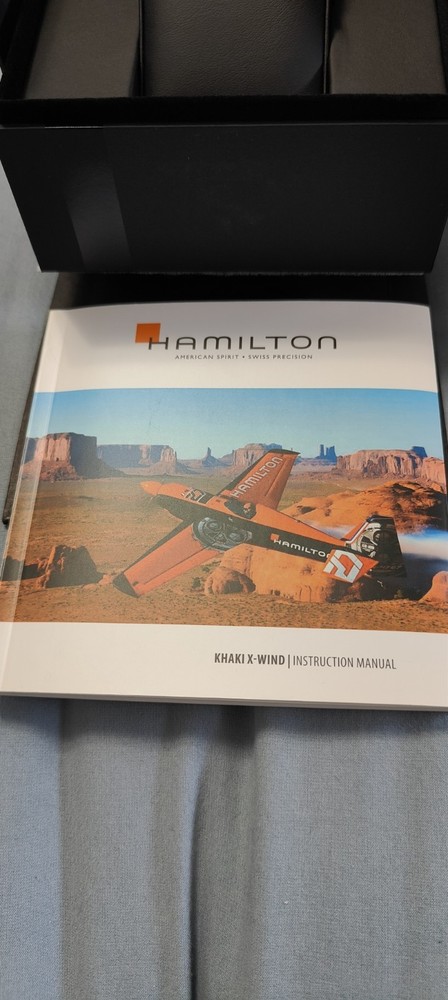 New Authentic Hamilton Watch Presentation Box & Khaki X-WIND Manual