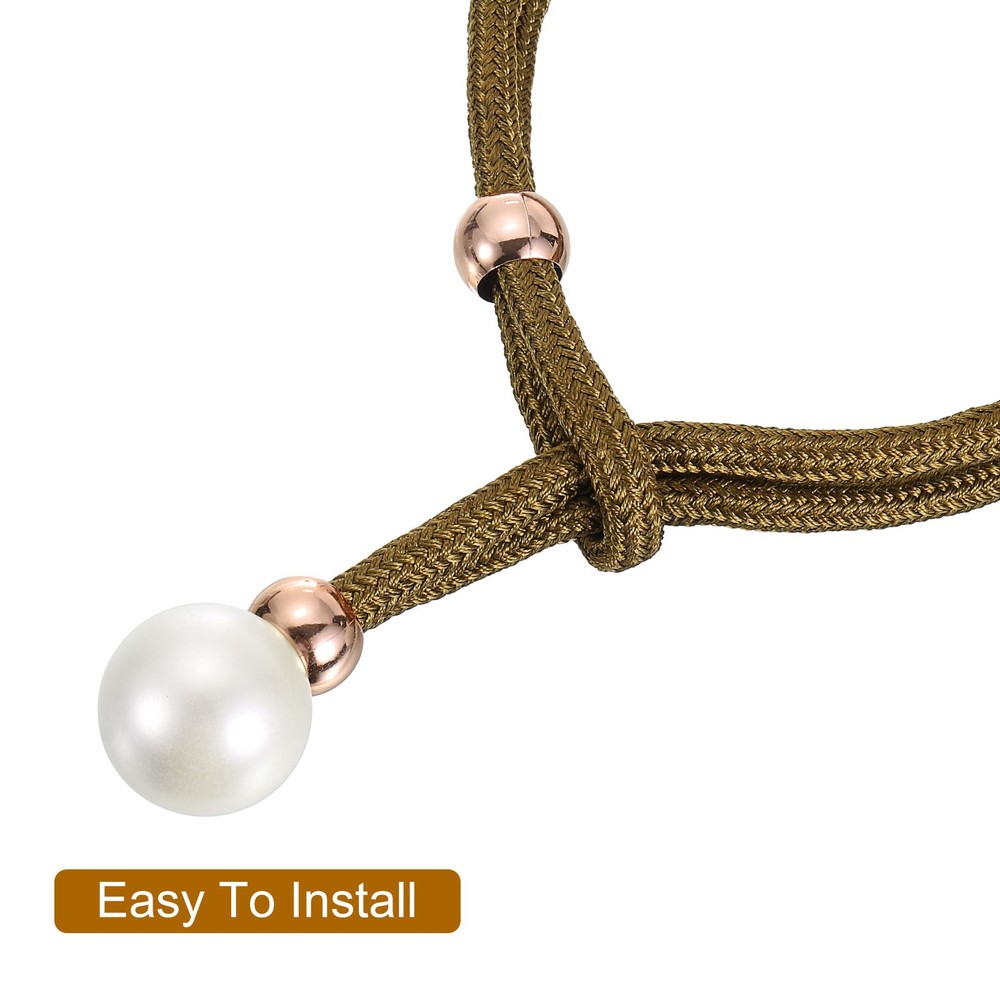 Curtain Tieback, 4 Pack Polyester Hand Woven Rope Curtain Holdback Coffee