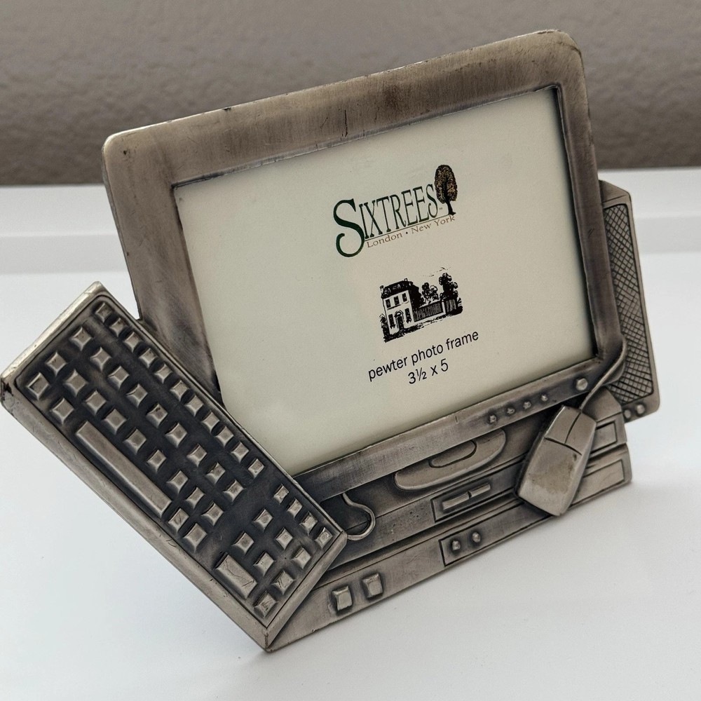 Six Trees Computer Screen Keyboard Pewter Photo Frame