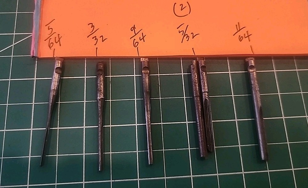 VTG STANLEY YANKEE Push Drill Points 6Pc ~ Odd Sizes ~ Bits - gw5