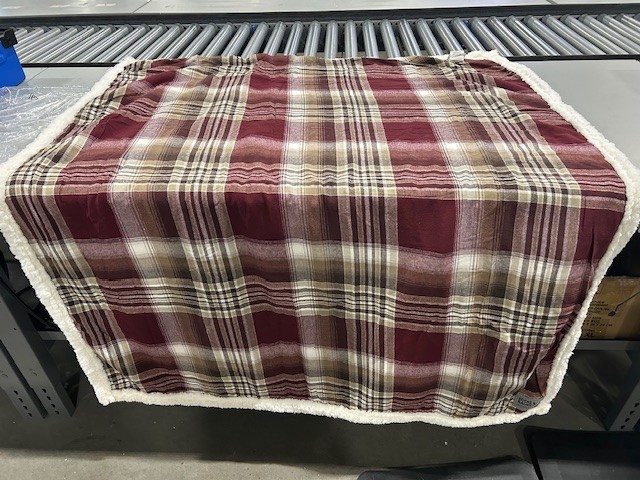 EDDIE BAUER PLAID BLANKET 48" BY 56" - MULTI