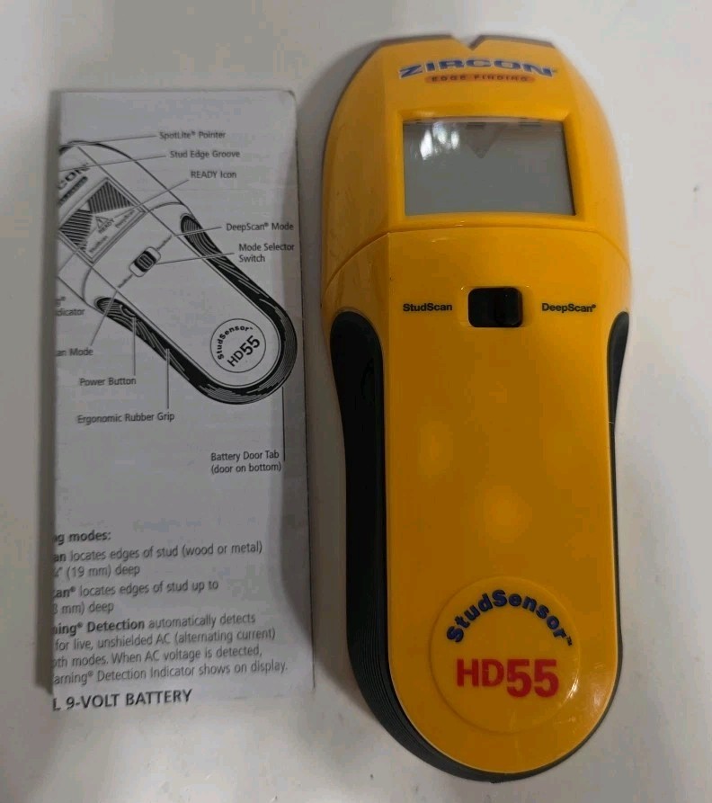 ZIRCON HD55  Stud Finder- Tested + Fresh Battery