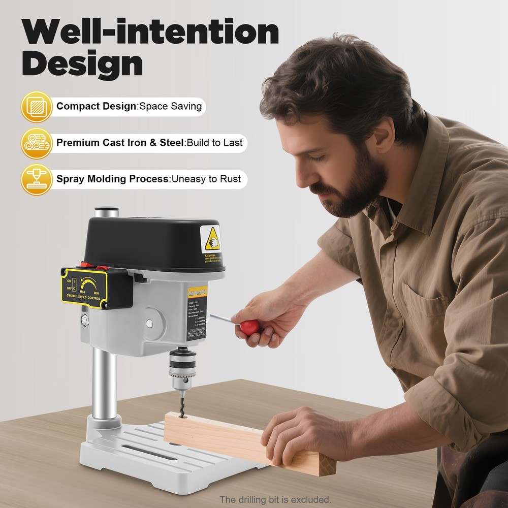 340W Mini Bench Drill Press Corded Mini Table Drill Portable Bench Drill Machine