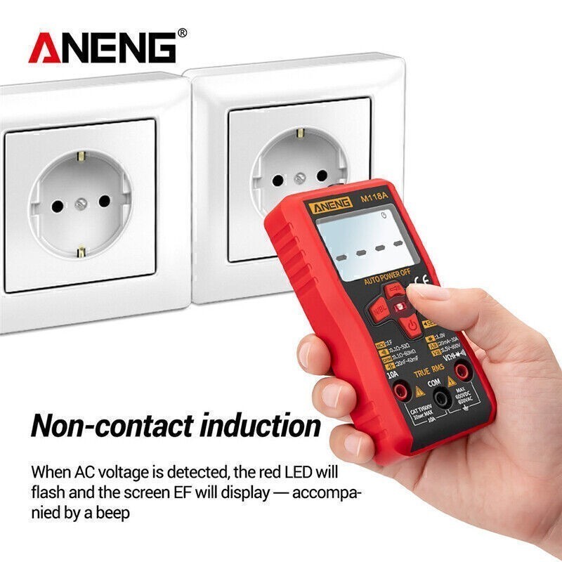 ANENG M118A Digital Mini Multimeter Tester AC/DC Resitance Voltage Meter RMS NCV