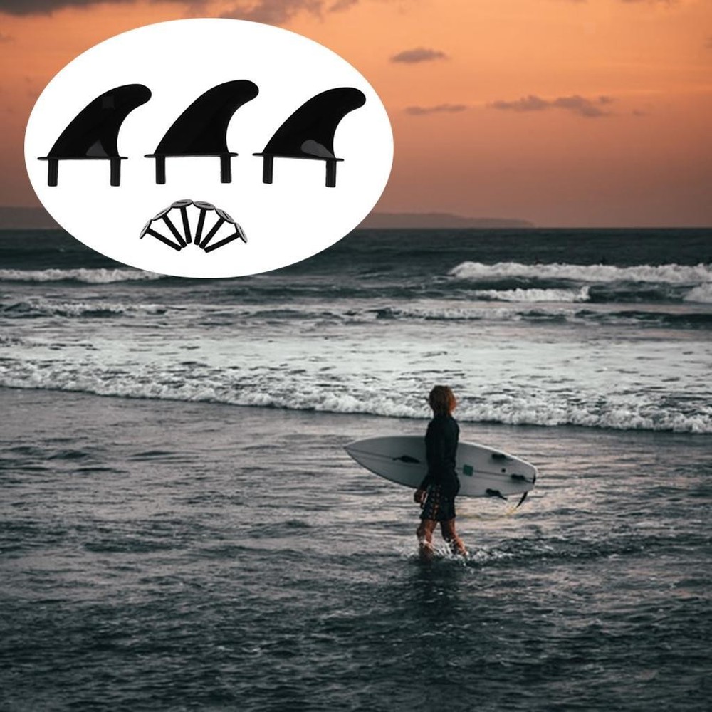 3x Replacement Plastic Soft Top Surfboard +6 Screws Black8