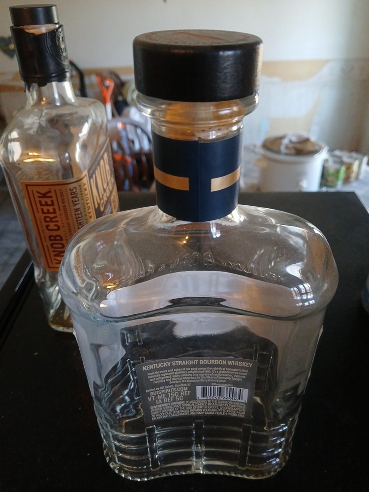 Knob Creek & RD One Empy Bourbon Bottles - Empty - 750 ml