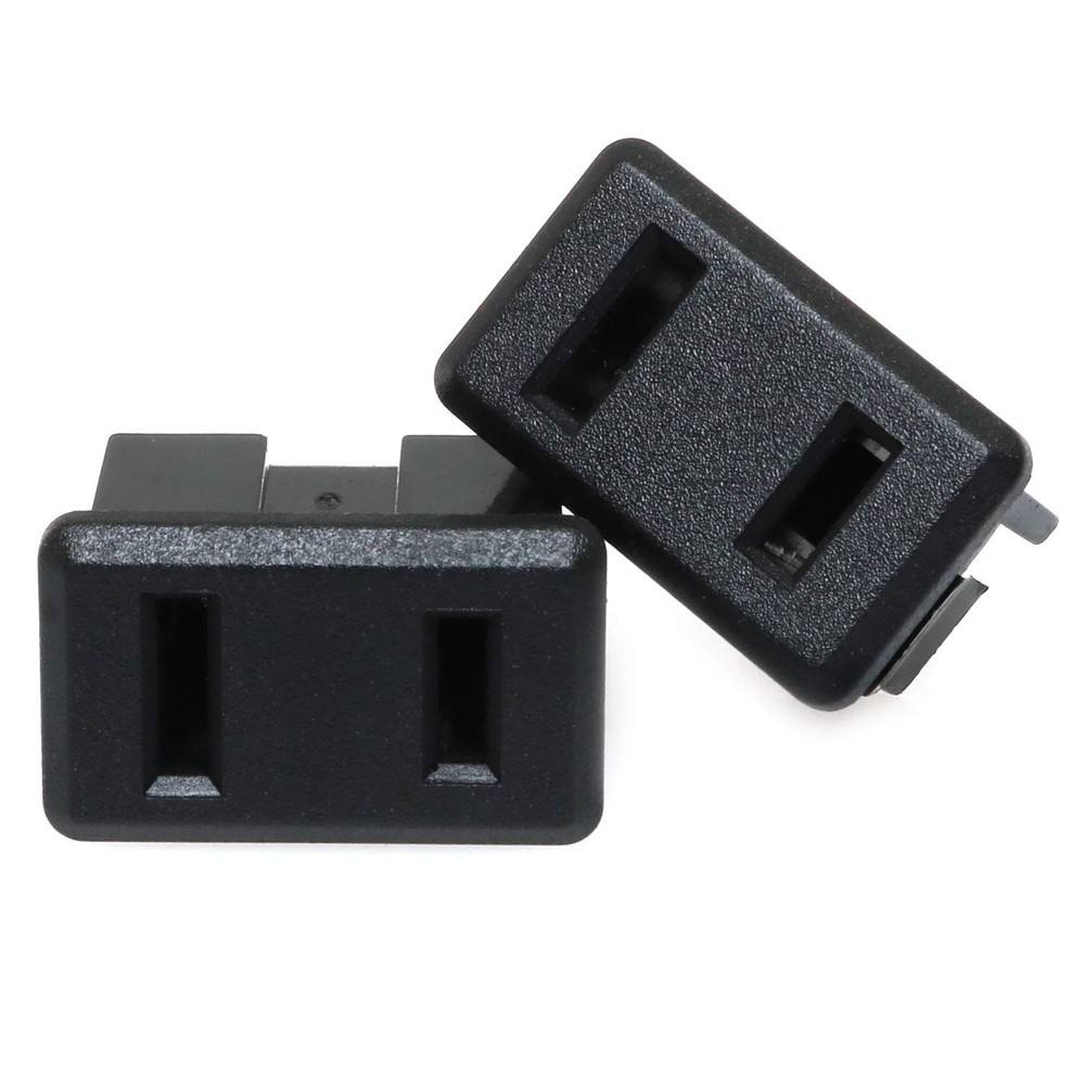 E-outstanding US Socket 5PCS 2 Pins 15A/125V AC Panel Mount Power Black