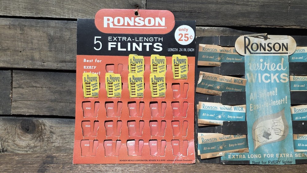 Vintage Ronson Lighter Wick Display Store Counter Advertising