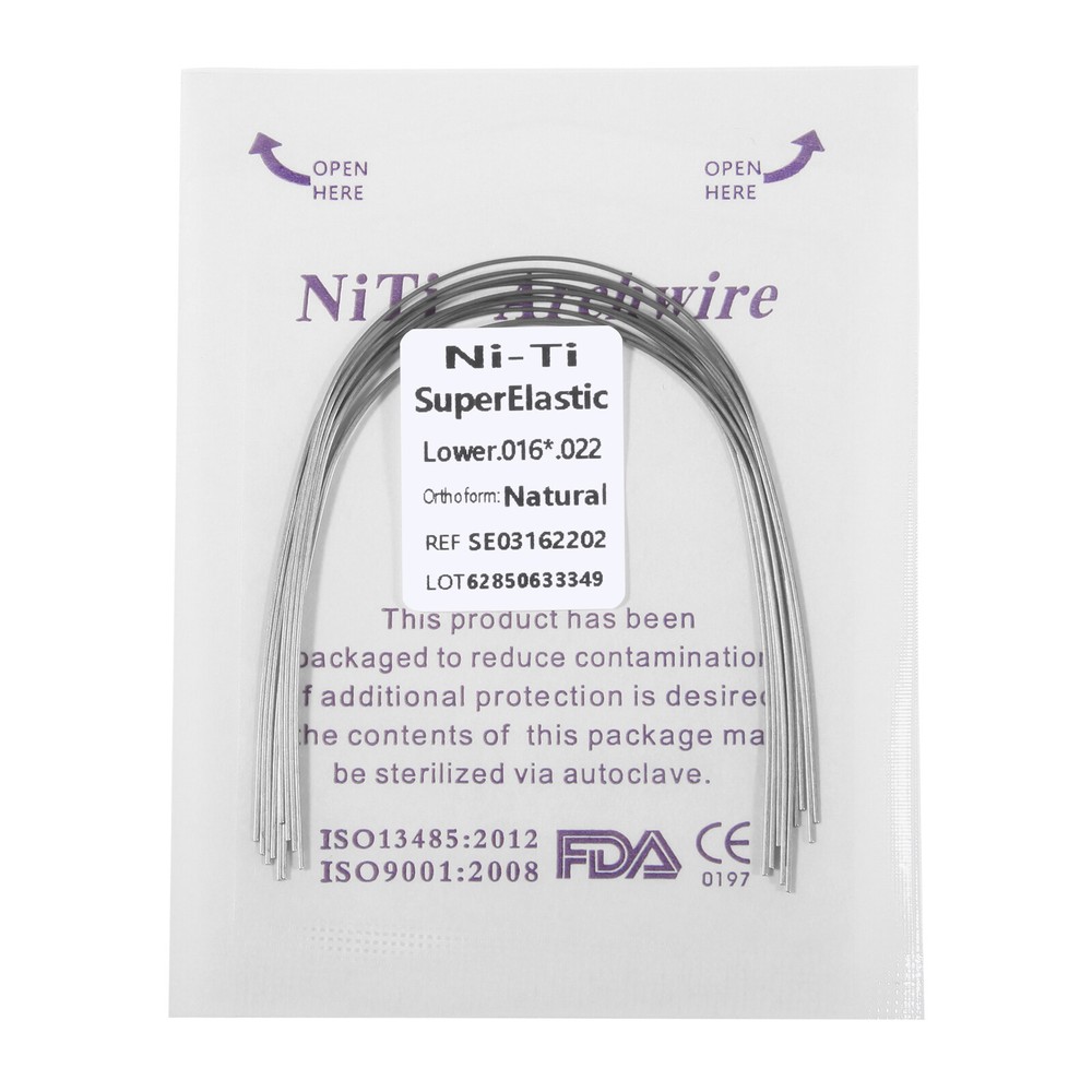 Dental Ortho Niti Natural Form Elastic Rectangular Arch Wires 16*22 Upper Lower