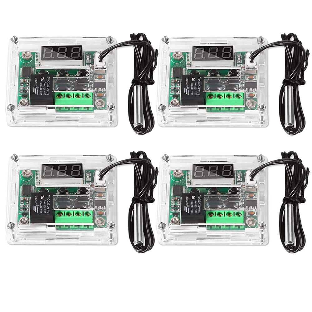 4x W1209 DC12V Digital Thermostat Temperature Control Switch Sensor With Case