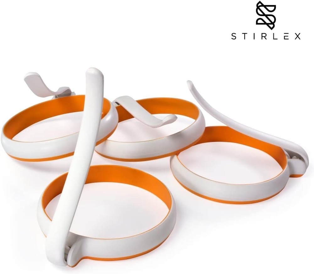 Silicone Fried Egg Rings, 4-Pack - Nonstick, Round Mold