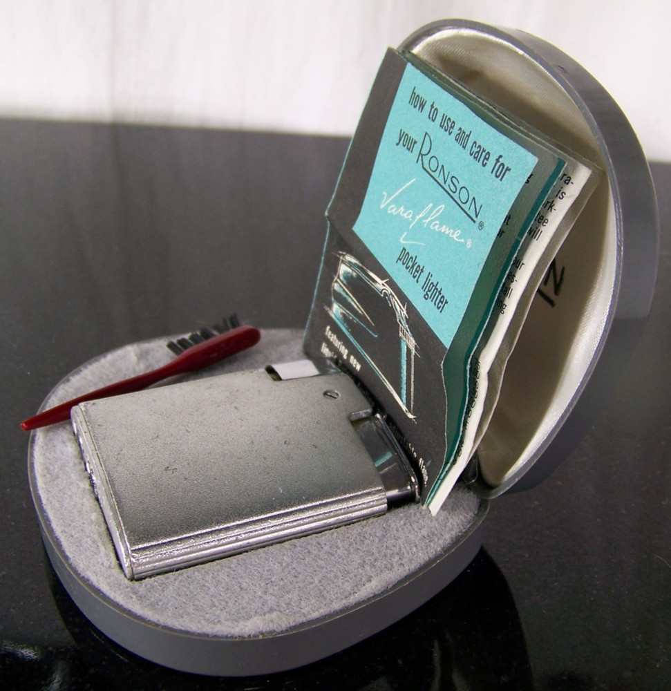 VINTAGE RONSON TORNADO LIGHTER ORIGINAL CASE -GERMANY