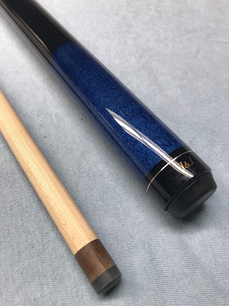 J&J Blue Stained Wrapless Dedicated Break Cue Stick
