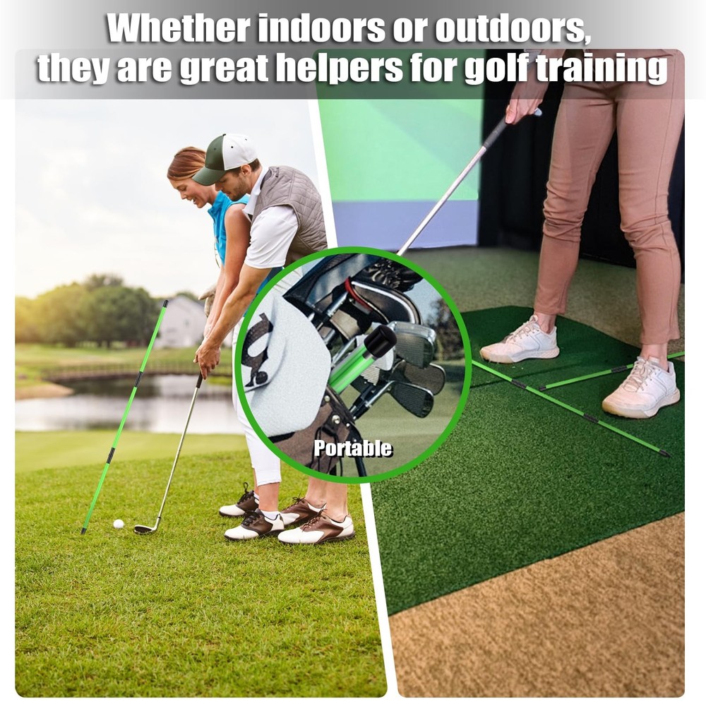 Collapsible Golf Alignment Sticks 2 Pack 48 inch with Clear Tube Case