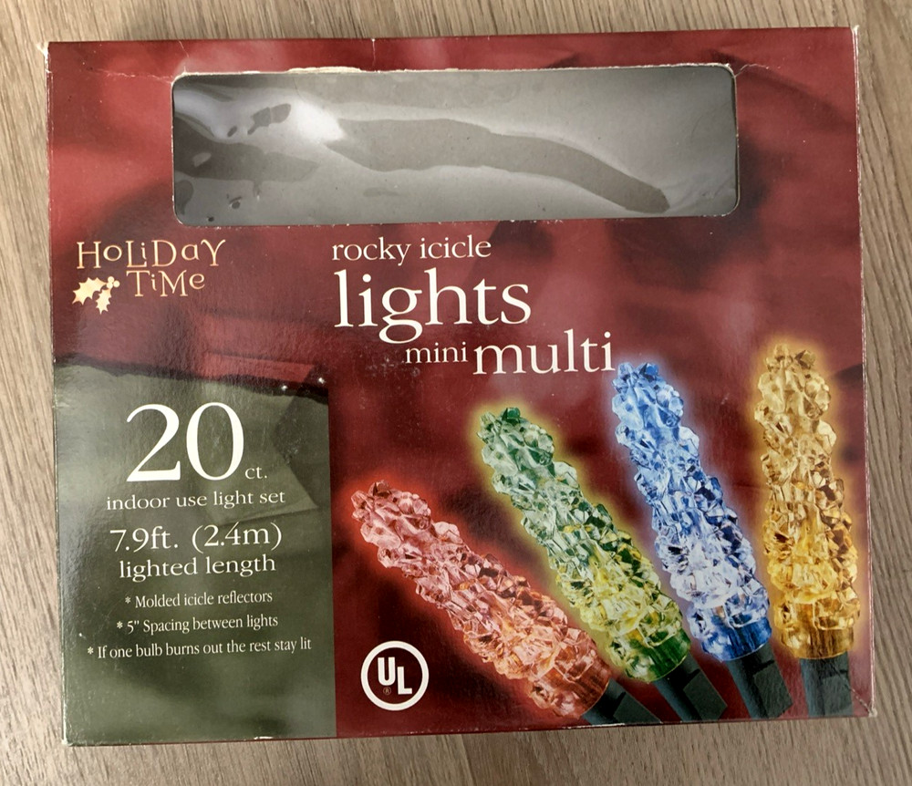 Light String  HOLIDAY TIME ROCKY ICICLE  Christmas Decorations 20  Multicolor