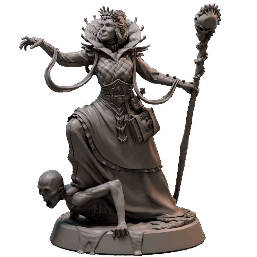 D&D Elise Necromancer Witch Mini 28mm and 32mm Scale Mini TTRPG