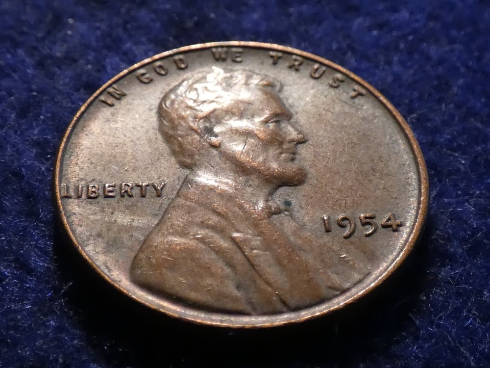 1954-P Lincoln Wheat Cent Reverse Die Cracks #2092