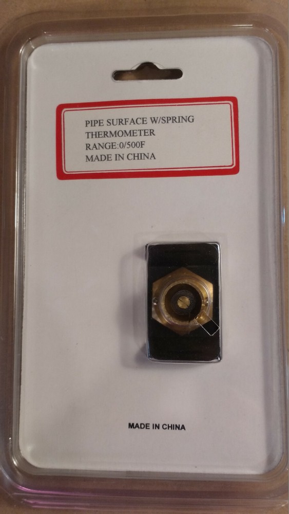 Pipe / Surface Thermometer, 0-500F, 2" Face, with Mounting Springs