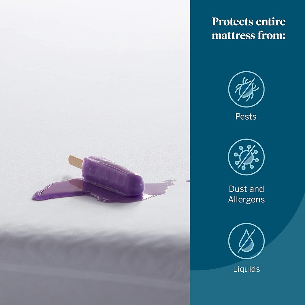 Zippered Mattress Protector Waterproof Completely Surrounds Matress Bedbug Proof