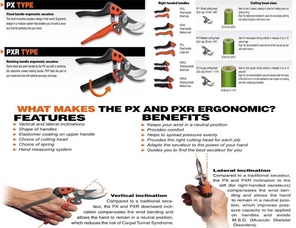 BAHCO ERGO PRUNER FIXED-GRIP MED #3 BLADE - PX-M3