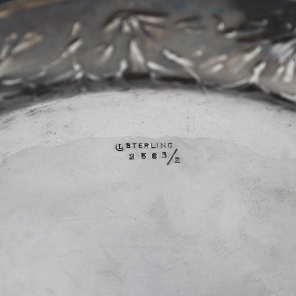 Sterling Silver Oval Fruit Bowl w/ Handle 19.03ozt