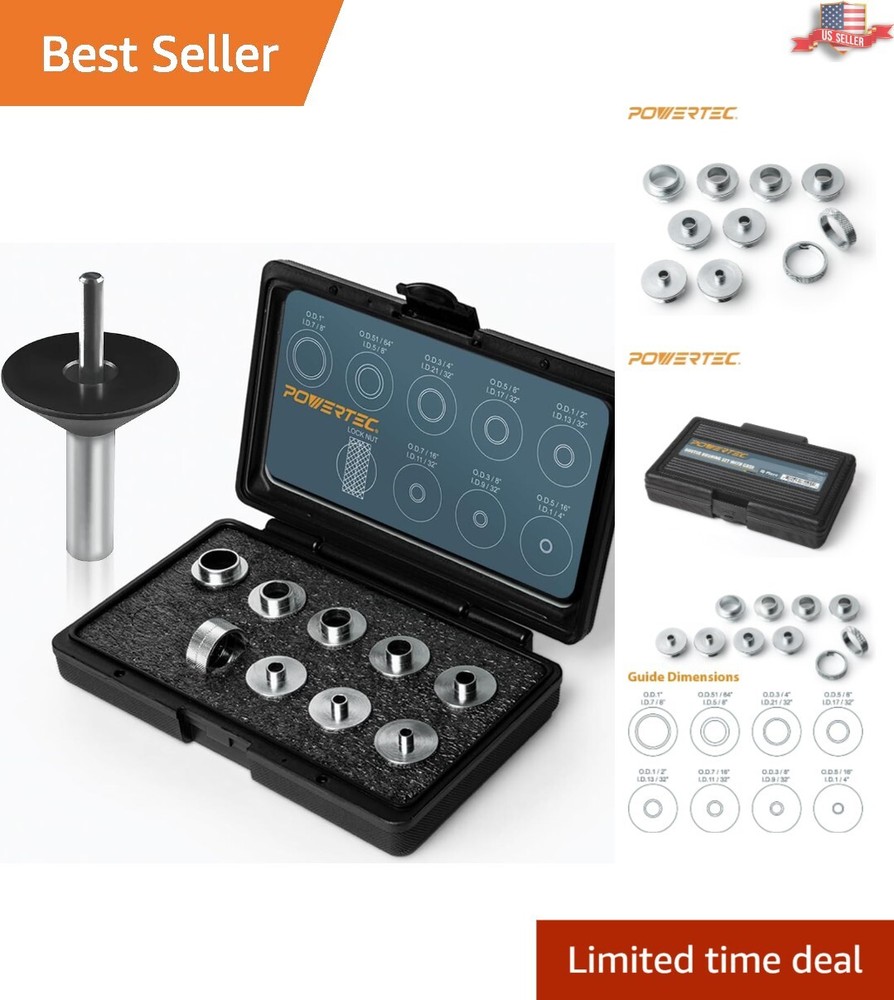 Durable Router Template Guides with Carrying Case - 8 Sizes for Custom Projects