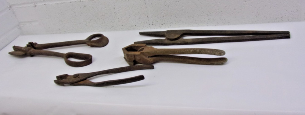 4 antique blacksmith tinsmith tools early 1900's