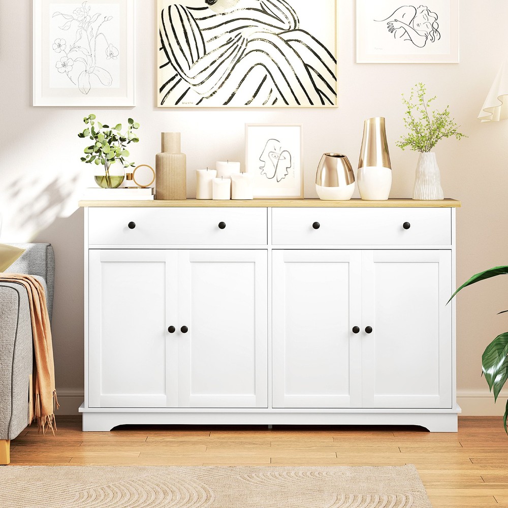 Kitchen Sideboard Buffet Cabinet with Storage Adjustable Shelves for Entryway