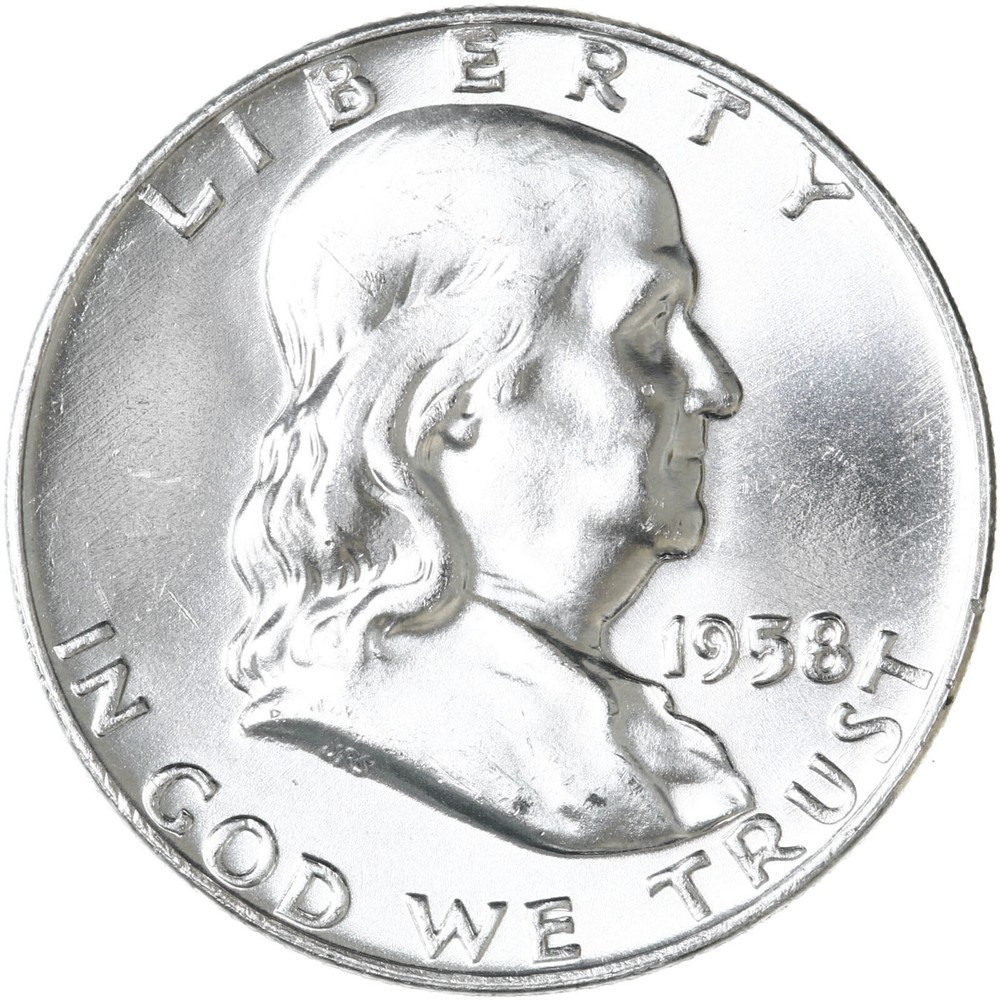 1958 D Franklin Half Dollar 90% Silver BU