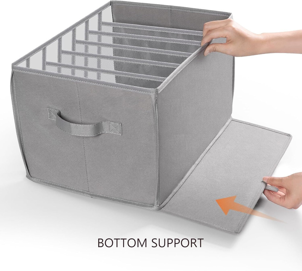 Upgraded Wardrobe Clothes Organizer with Support Board Clear Pants Organizer Bin