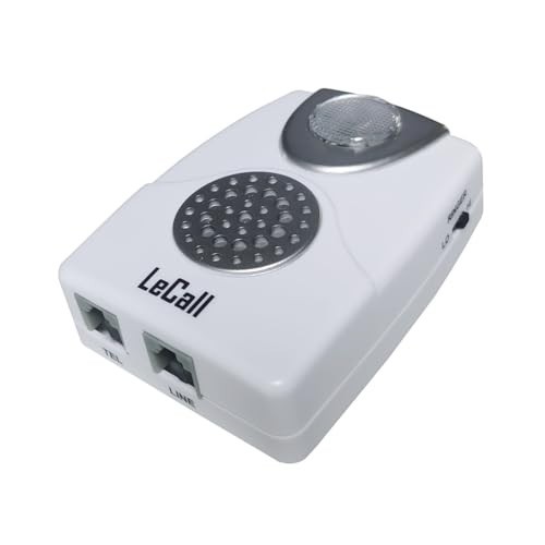 Amplified Telephone Ringer for Landlines, Adjustable Volume & Flash Light Alert