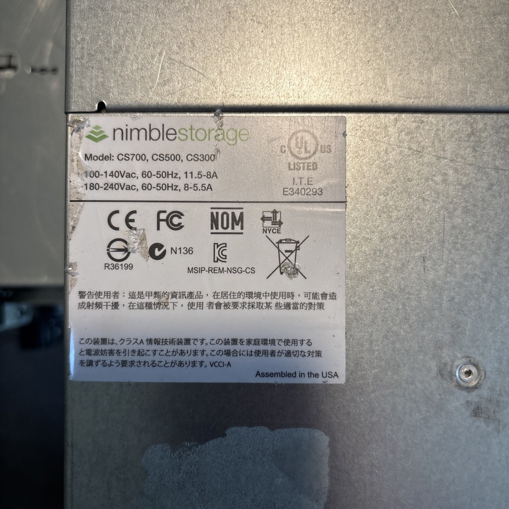 Nimble CS300 Storage Array w 2 Controller's